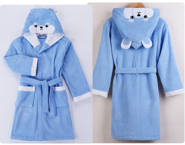 Hooded Bathrobe Soft Absorbent Cotton Cute Animal Para sa Boys Girls (1)