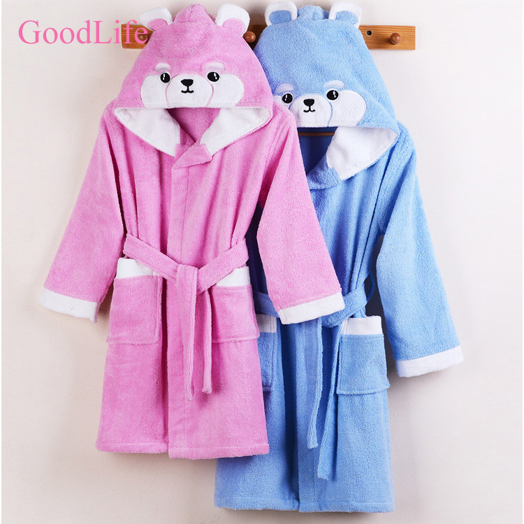 Bathrobe ea Hooded Soft Absorbent Cotton Cute Animal For Boys Girls (4)