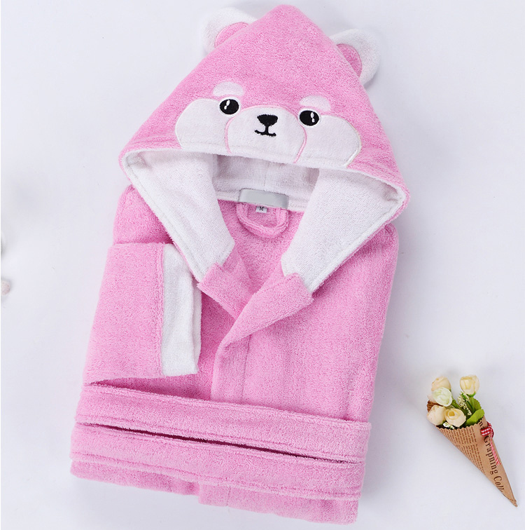 Hooded Bathrobe Soft Absorbent Cotton Cute Animal Para sa Boys Girls (5)